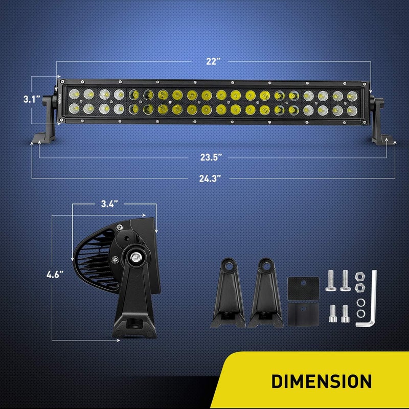 Nilight LED Light Bar 22 Inch 120w Flood Spot Combo Driving Lights 12V 5Pin Rocker Switch 16AWG Wiring Harness Kit for Trucks SUV ATV UTV 4x4 Van Camper - Image 2